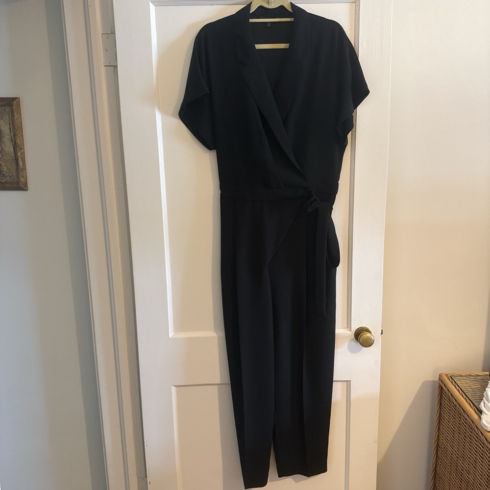 Classic Black Wrap Jumpsuit - Women's
